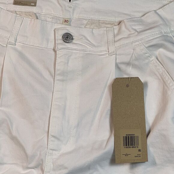 Levis Baggy Trouser Pants High Rise Straight Leg Womens 10/30 White 90s NWT $70 - Picture 4 of 7
